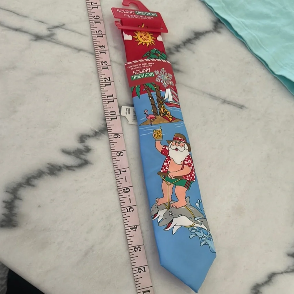 Fun Blue Santa Tie